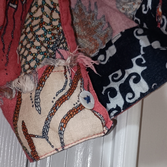 Dizzy Lizzy Chatham Drazon Print Linen pink Dress XSmall - Picture 3 of 11